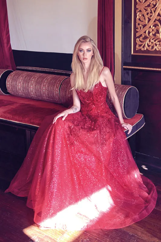 Open back ball gown