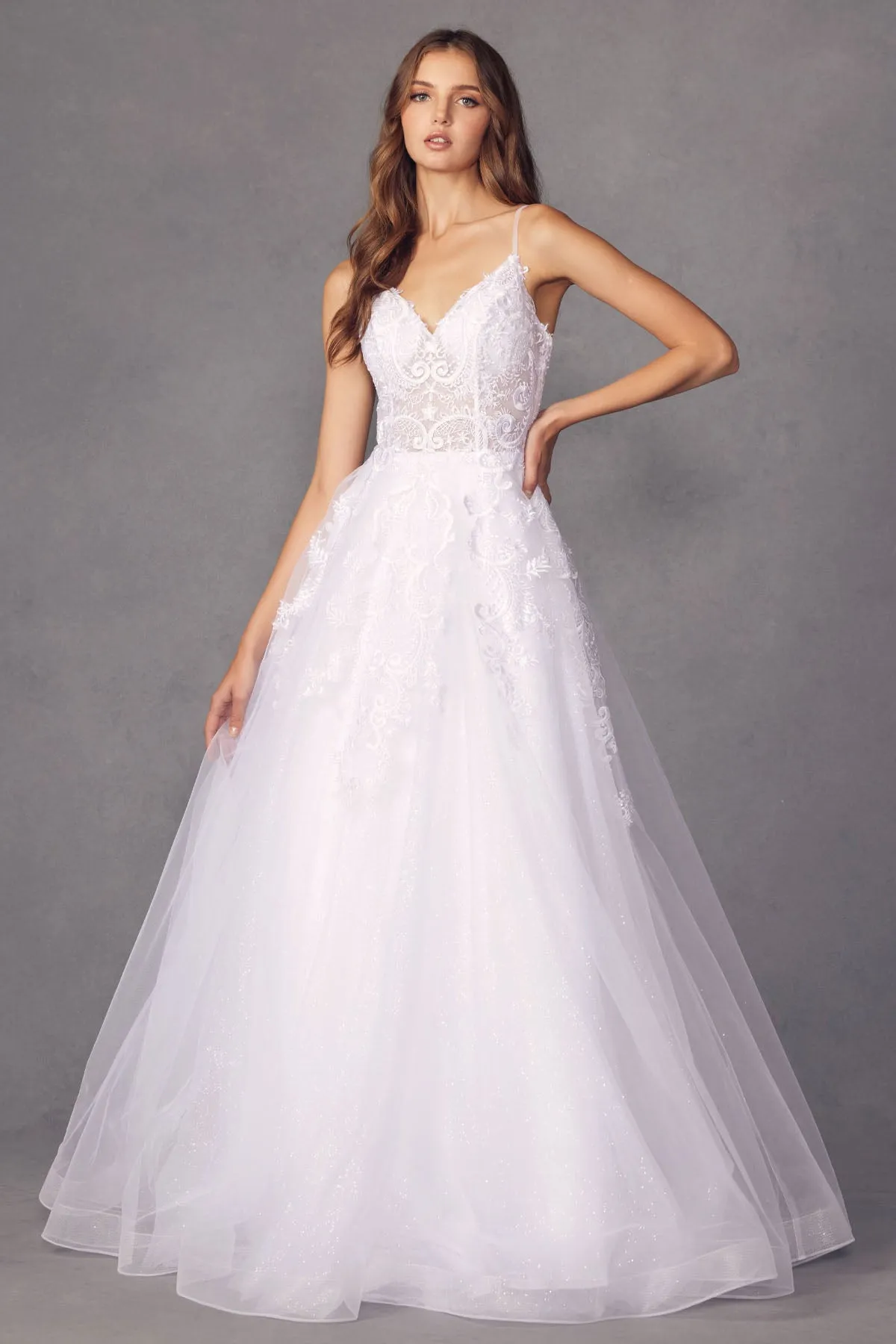 Open back ball gown
