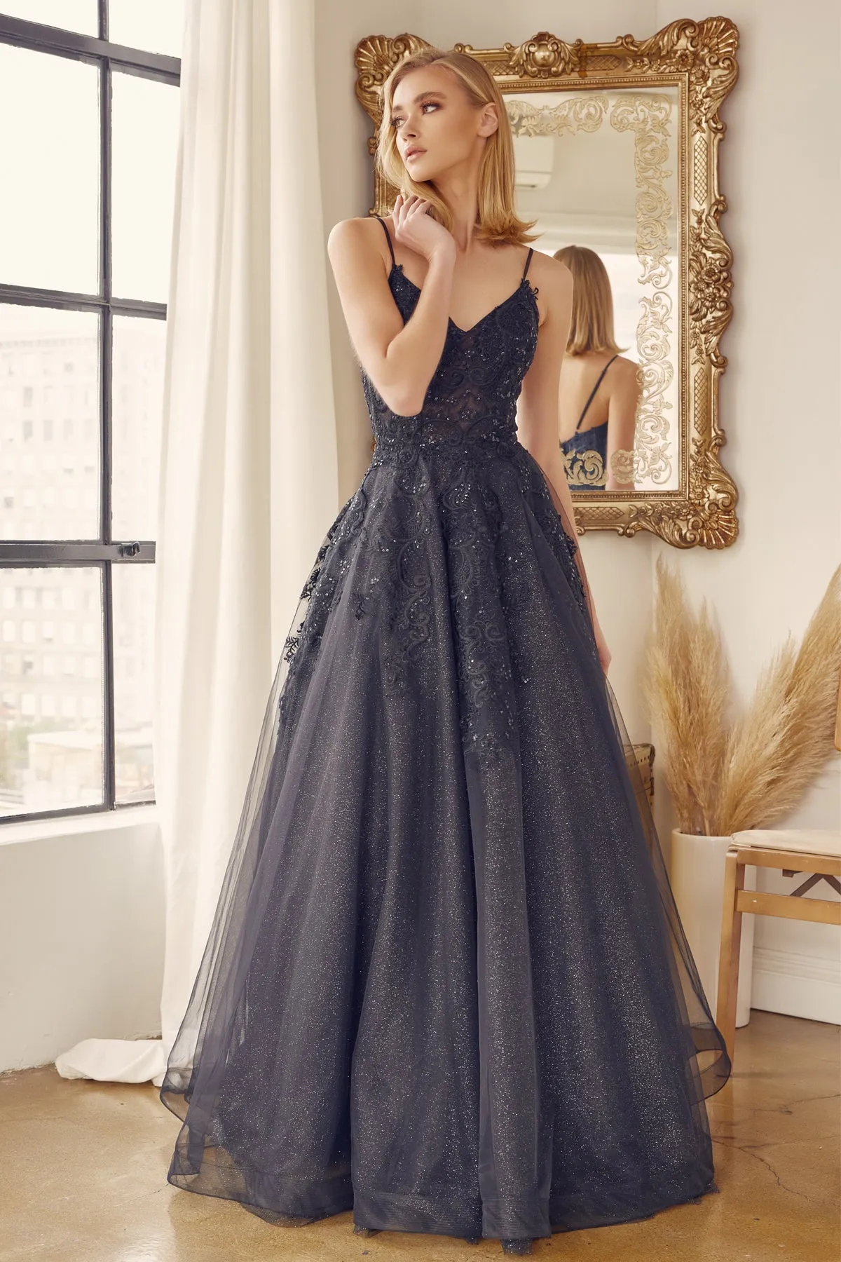 Open back ball gown