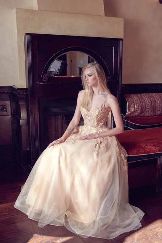 Open back ball gown