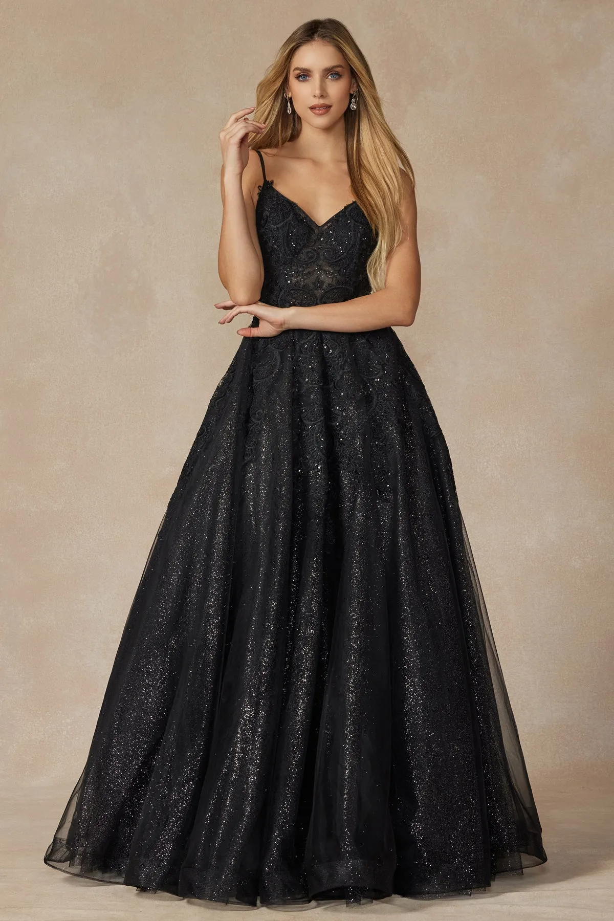 Open back ball gown