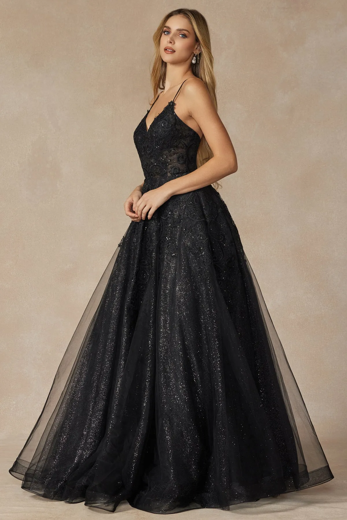 Open back ball gown