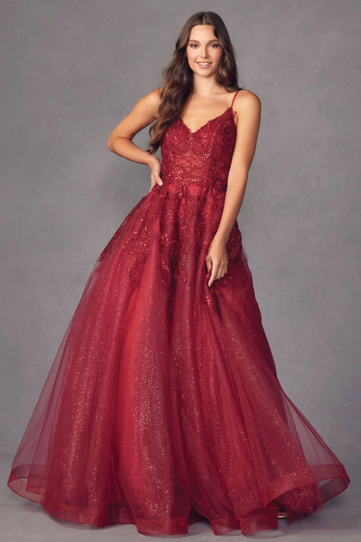 Open back ball gown