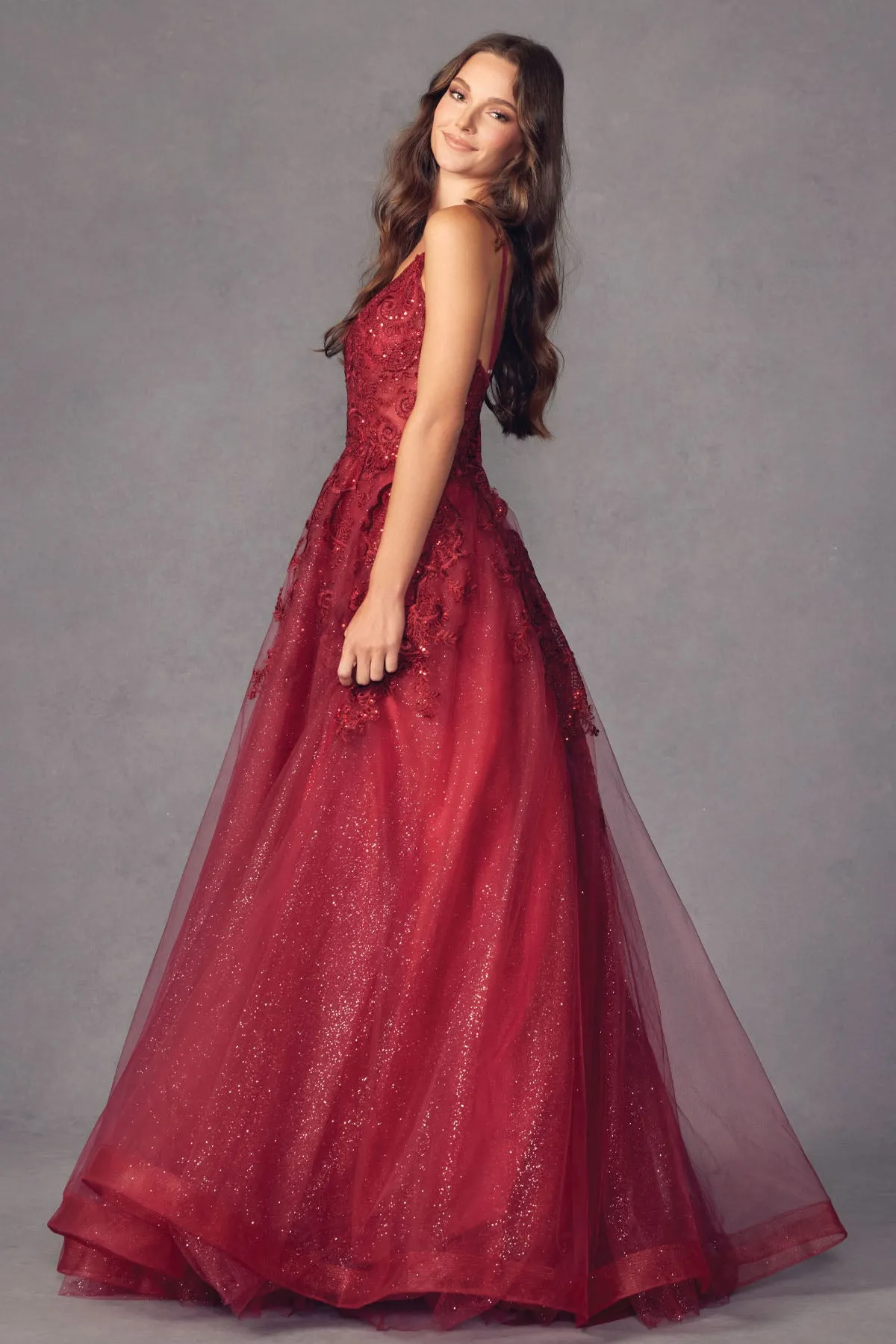 Open back ball gown