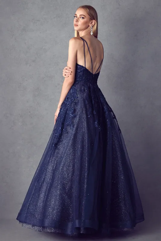 Open back ball gown