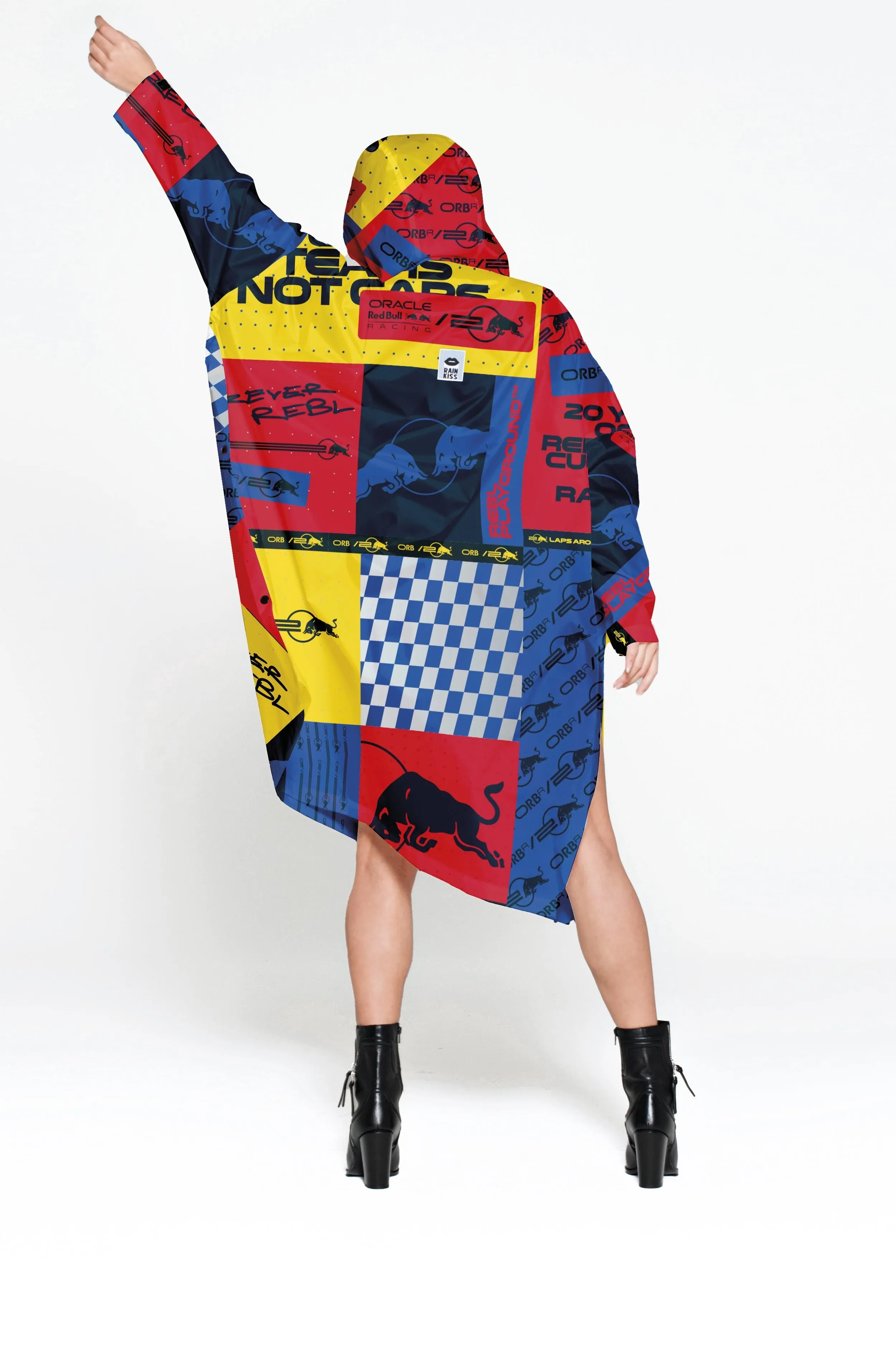 Oracle Red Bull Racing "Box Box" Rain Poncho Yellow/Red/Blue
