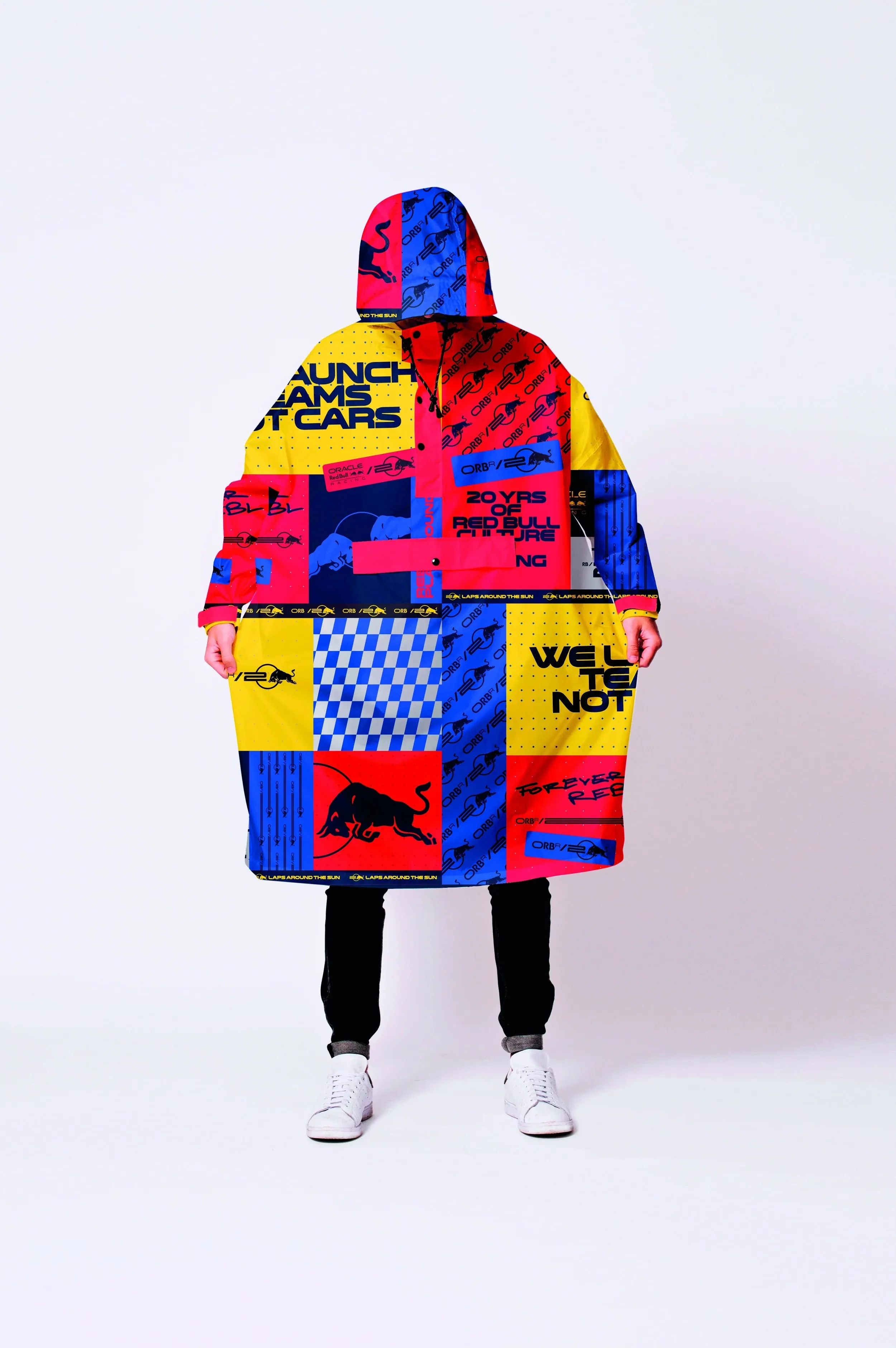 Oracle Red Bull Racing "Box Box" Rain Poncho Yellow/Red/Blue