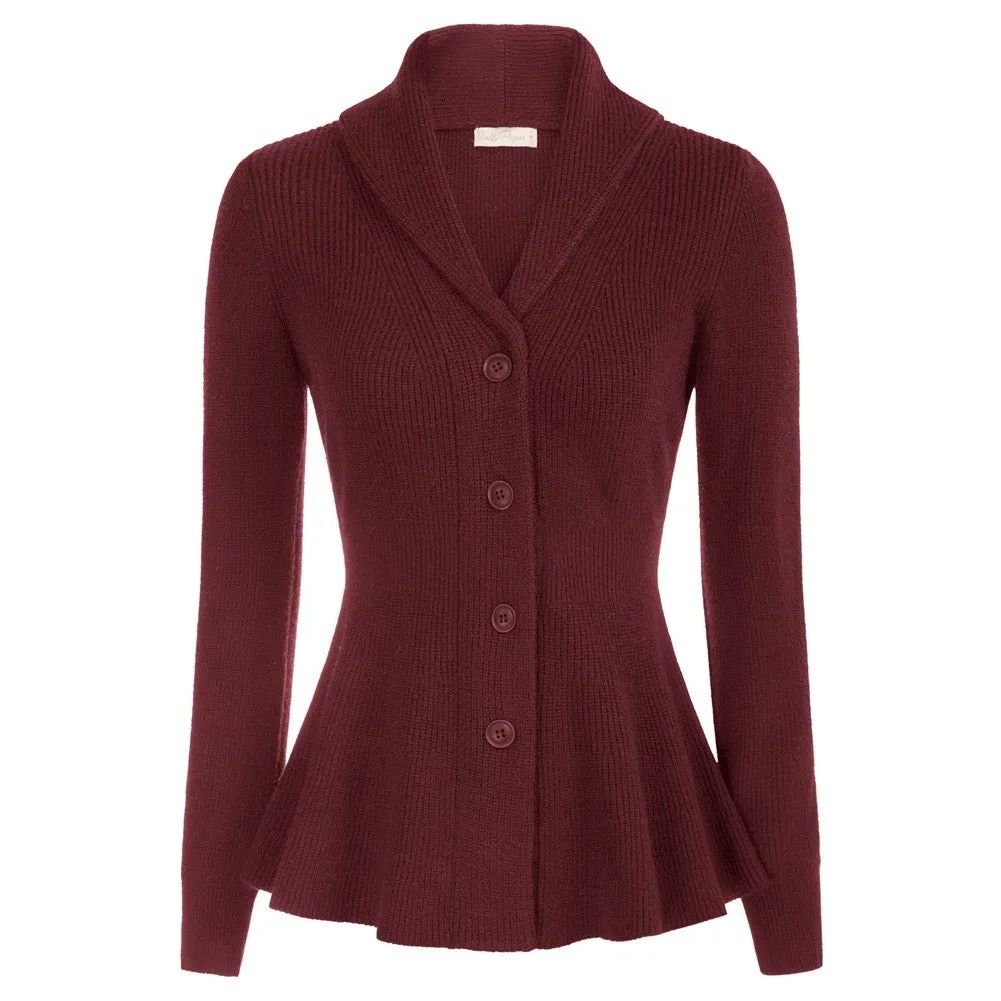 Peplum Hem Button-Up Cardigan