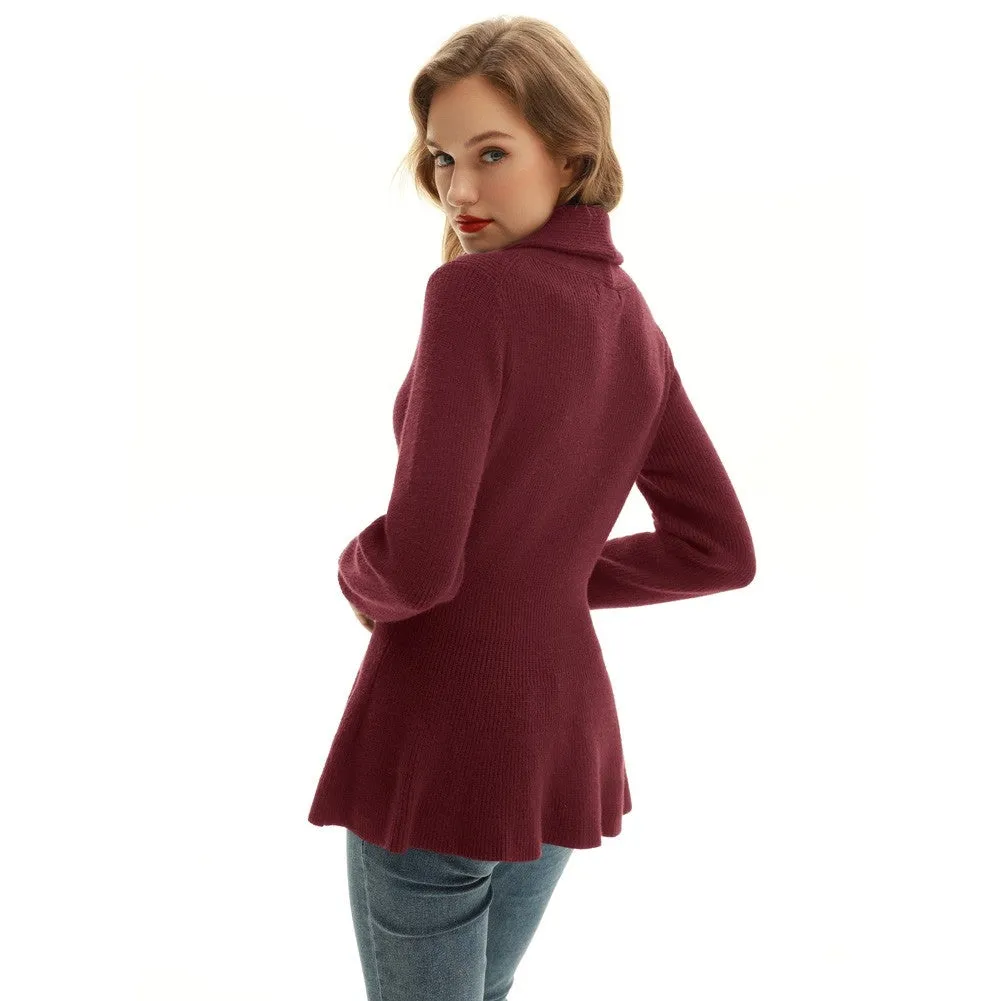 Peplum Hem Button-Up Cardigan