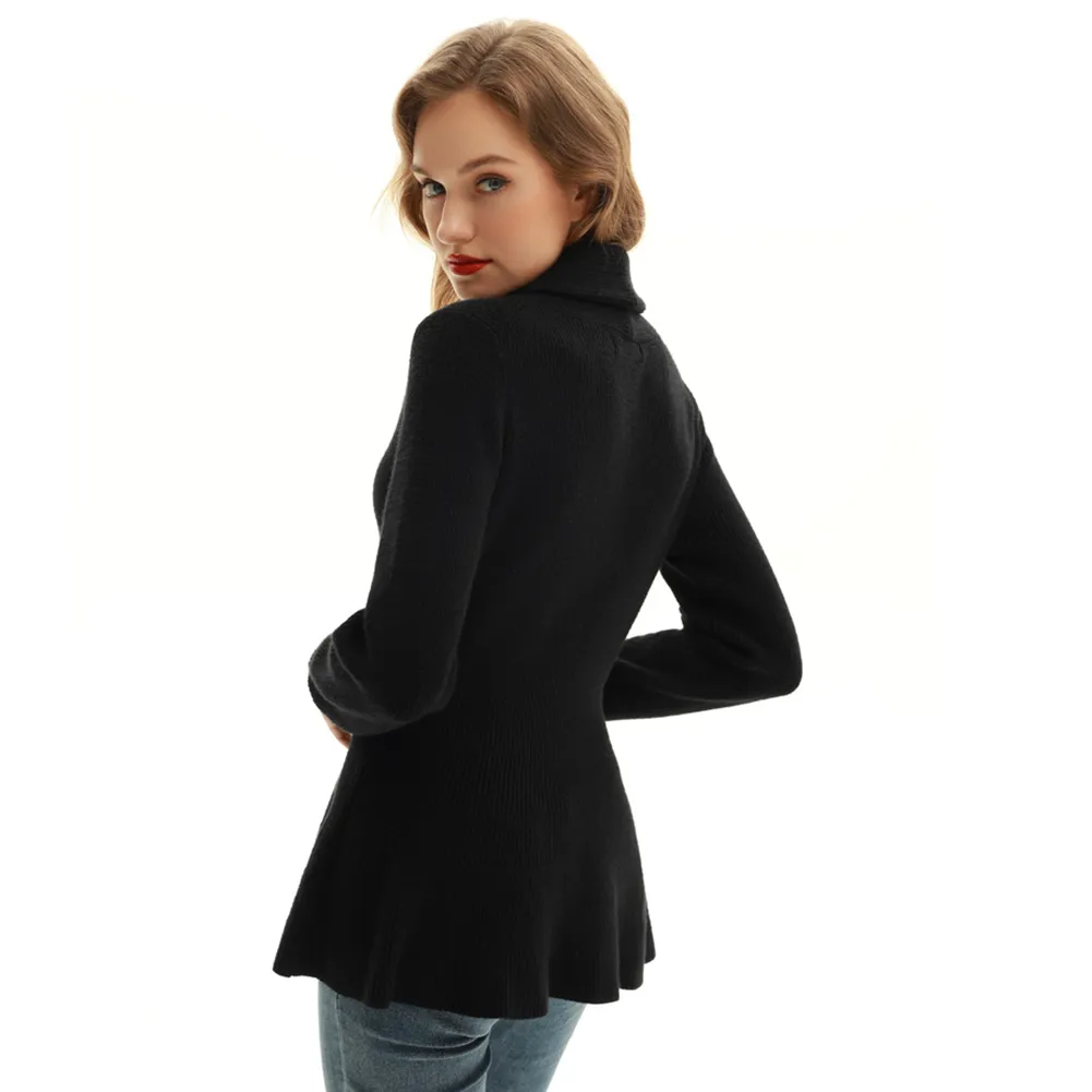 Peplum Hem Button-Up Cardigan