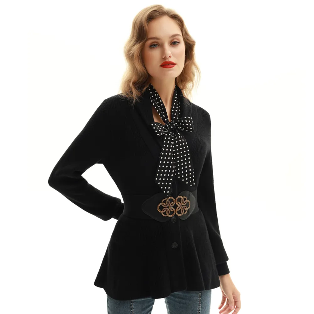 Peplum Hem Button-Up Cardigan