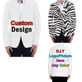 Personalized Suit - Custom Print Suit Jacket - Custom Blazer for Men with Logo Picture Text Background - Made to Order - Gift for Dad Husband Men - Mens Suit - Mens Coat
