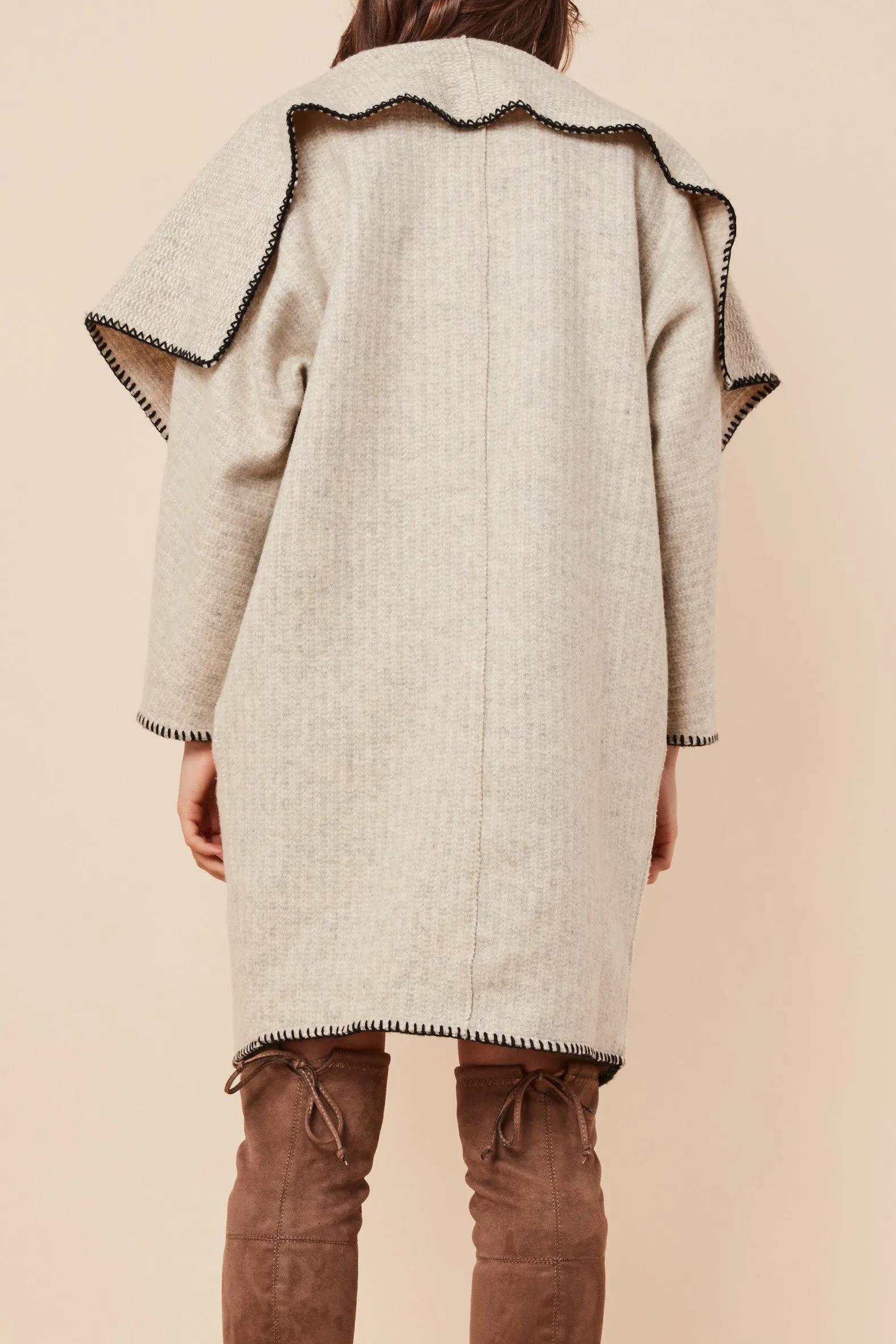 Pipeline Shawl Collar Coat Beige