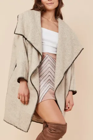 Pipeline Shawl Collar Coat Beige
