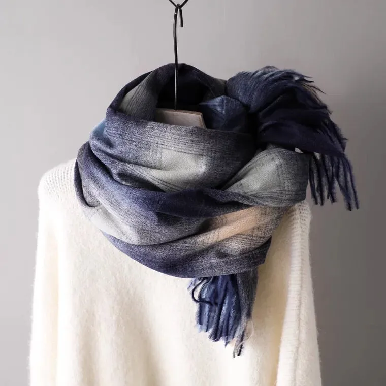 Plaid Tassels Warm Long Scarf Women Accessories  Christmas gift Thanksgiving gift
