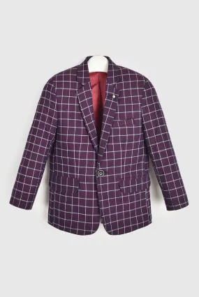 Purple Plaid Prestige Coat