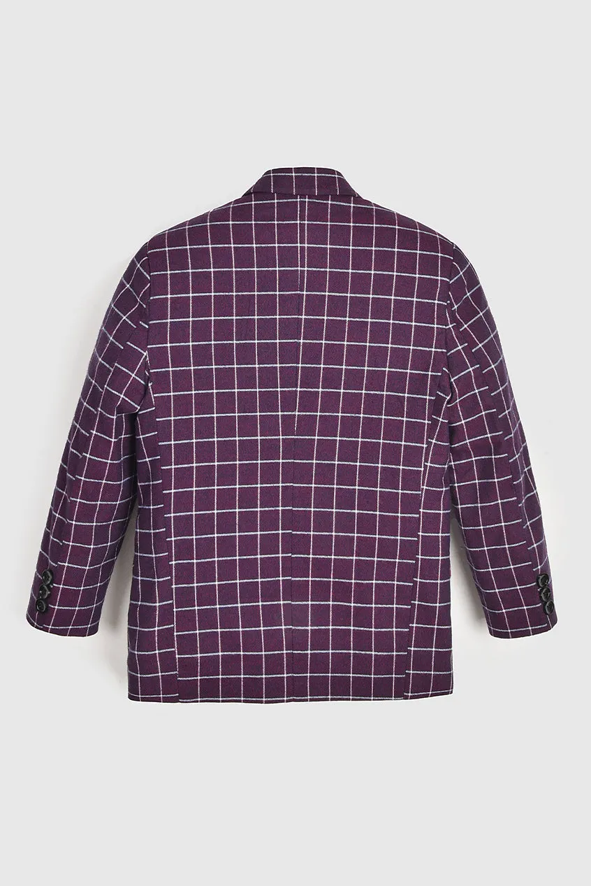 Purple Plaid Prestige Coat