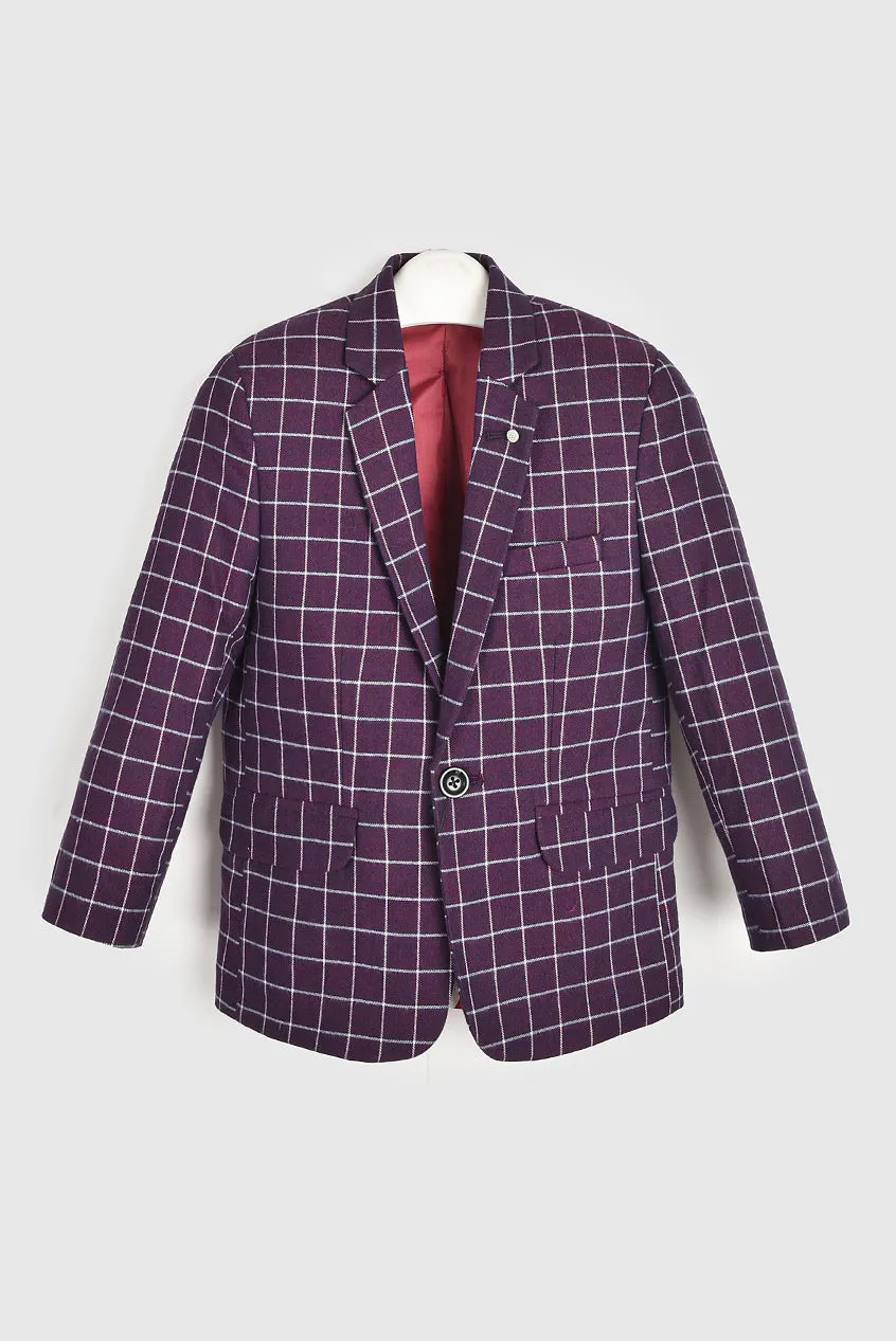 Purple Plaid Prestige Coat