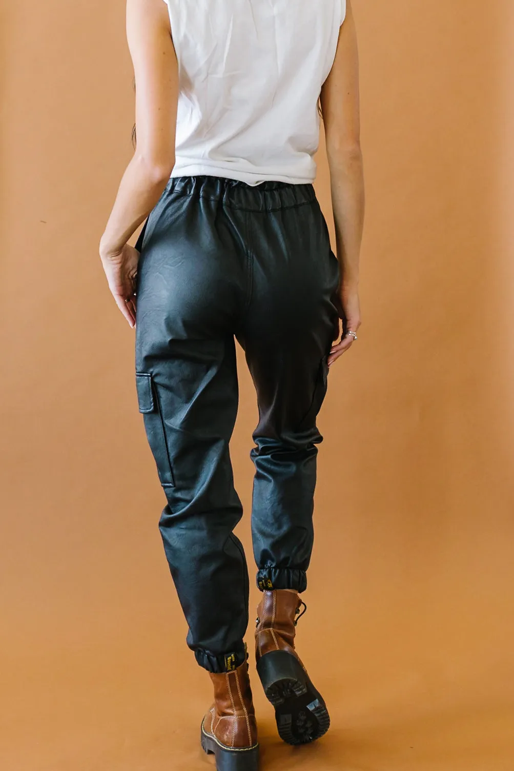 PYT Faux Leather Kancan Joggers