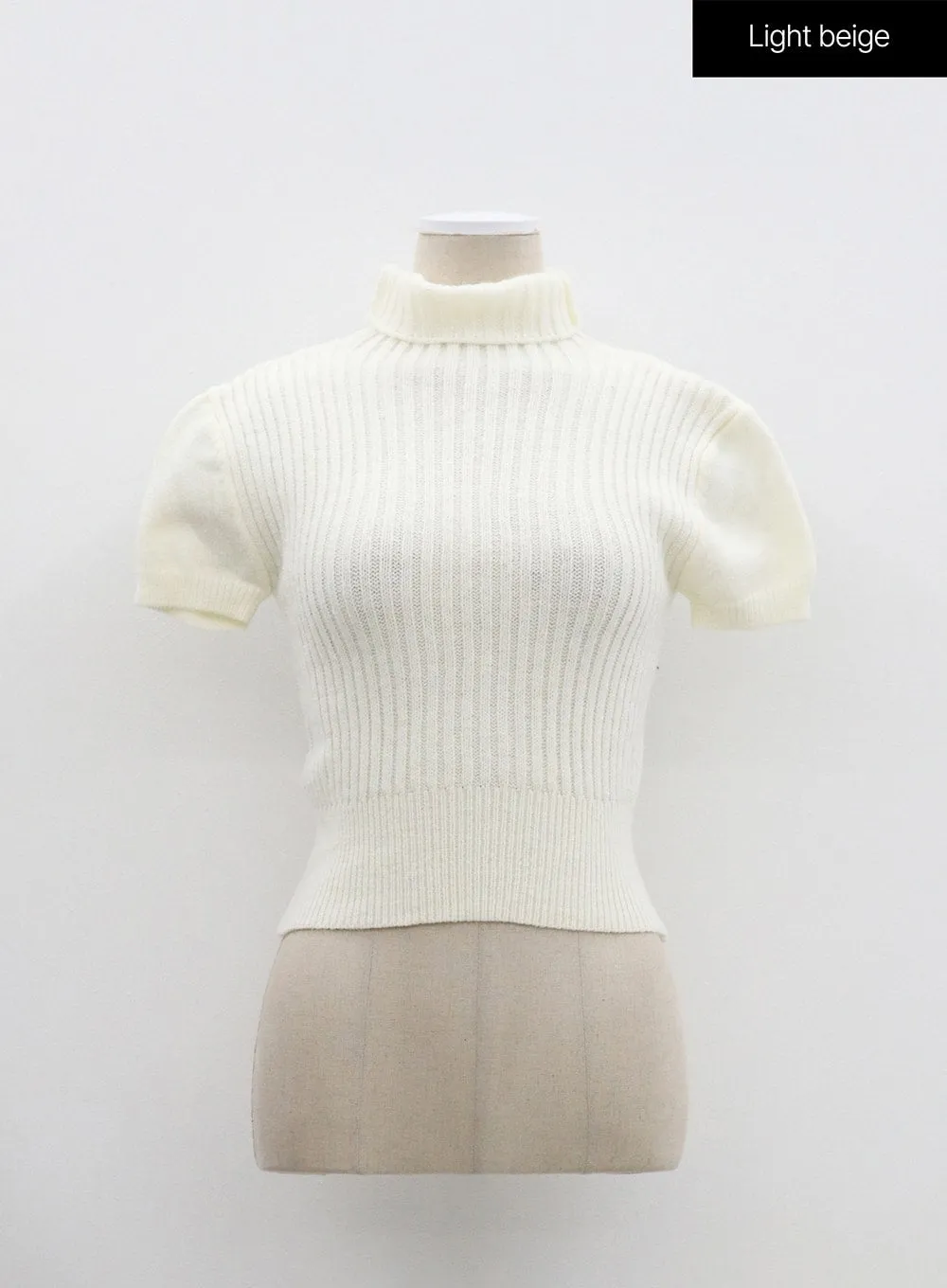 Ribbed Knit Turtleneck Top OM302