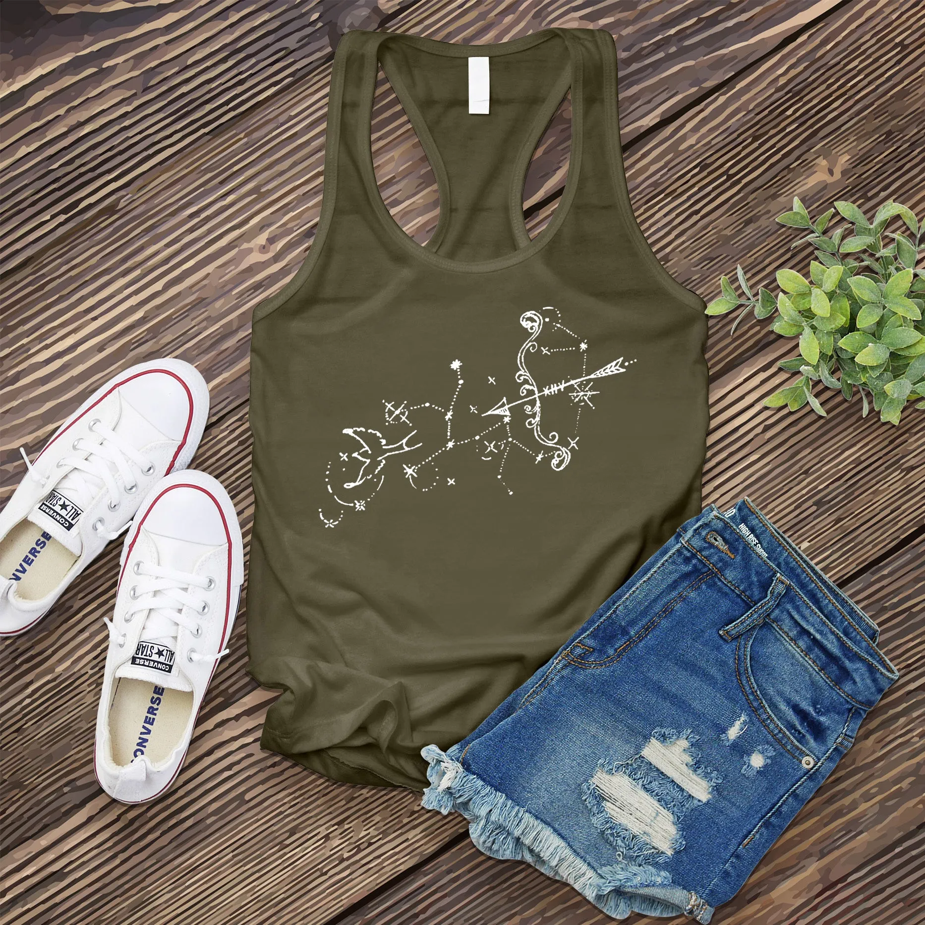 Sagittarius Arrow and Constellation Women's Tank Top