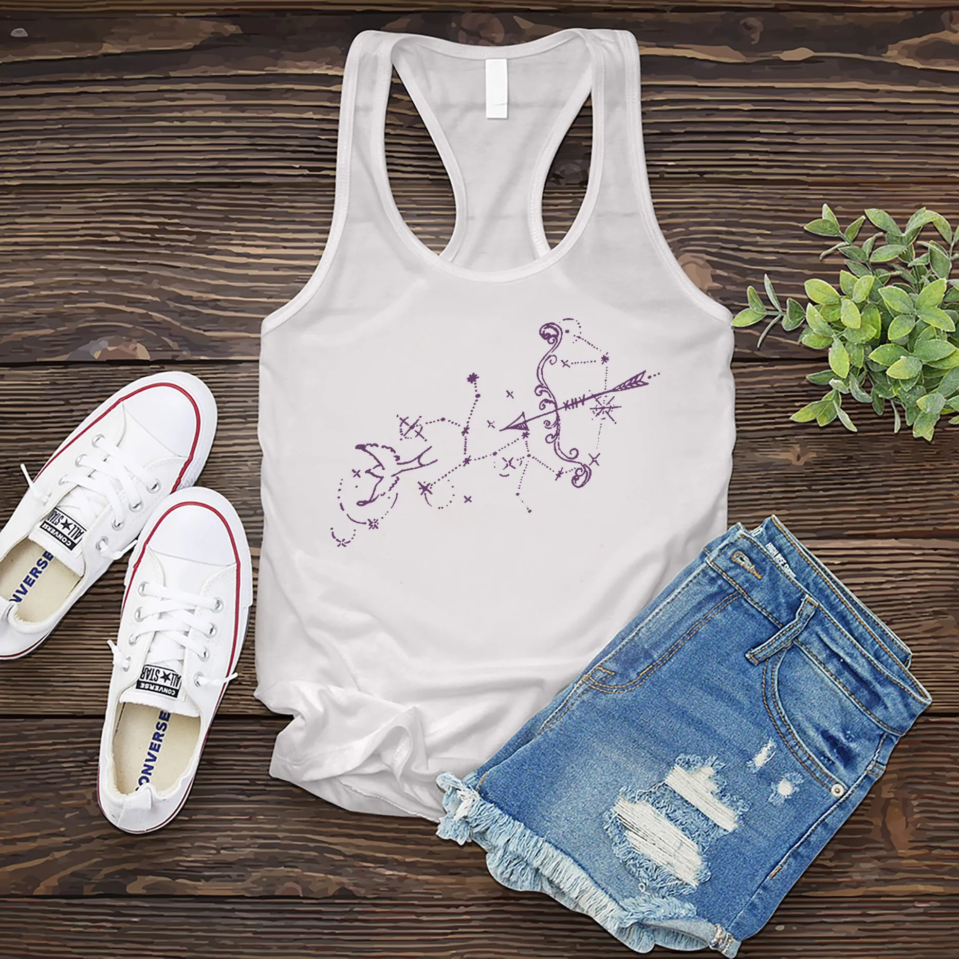 Sagittarius Arrow and Constellation Women's Tank Top