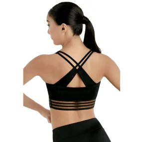 SALE - BLACK SHADOW STRIPE CROP TOP