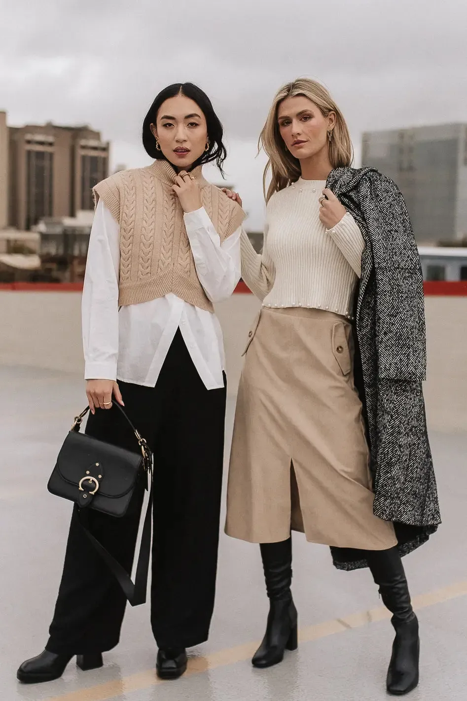 Savannah Corduroy Skirt in Beige - FINAL SALE