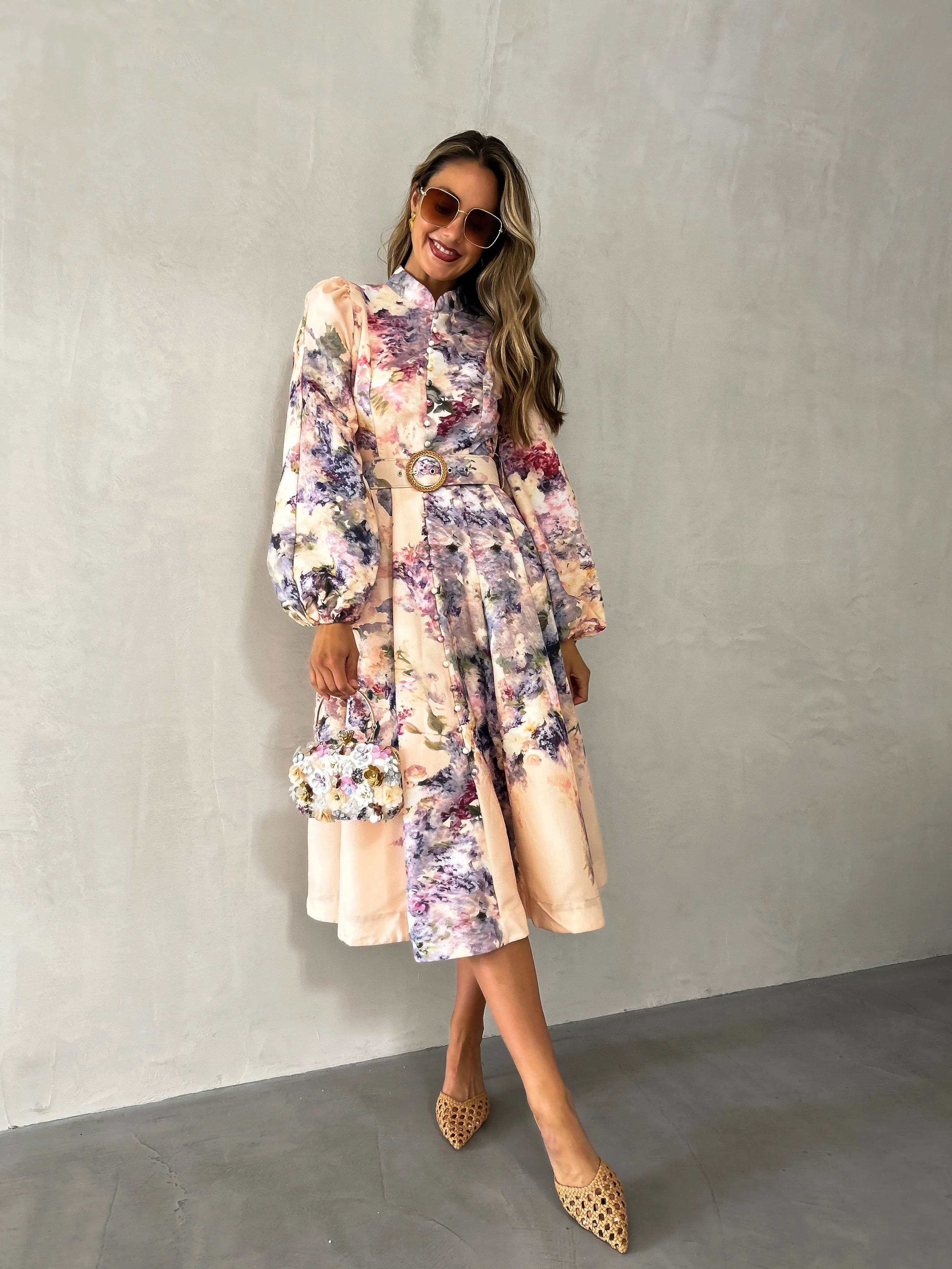 SERAFINA Pocketed Midi Dress