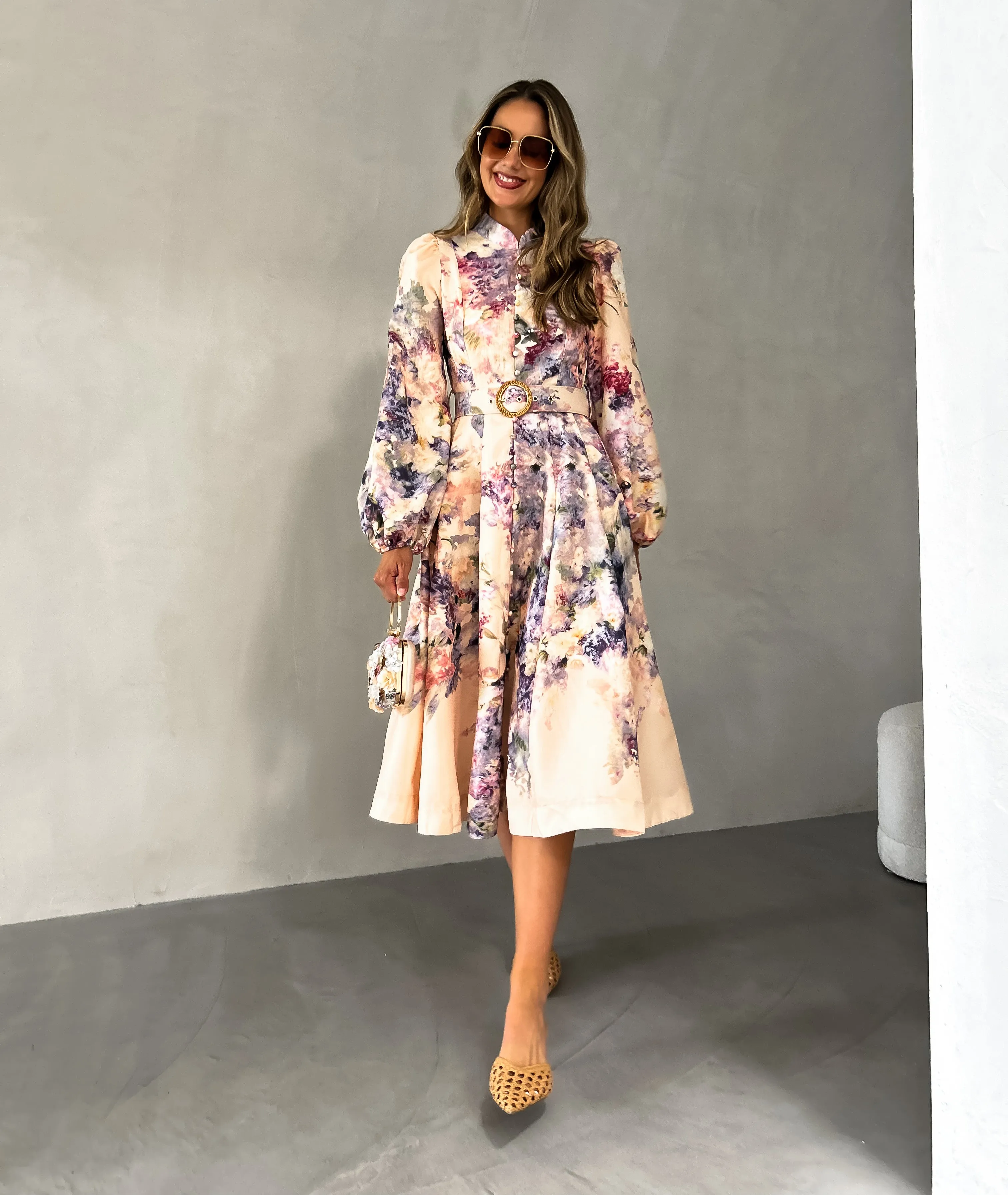 SERAFINA Pocketed Midi Dress