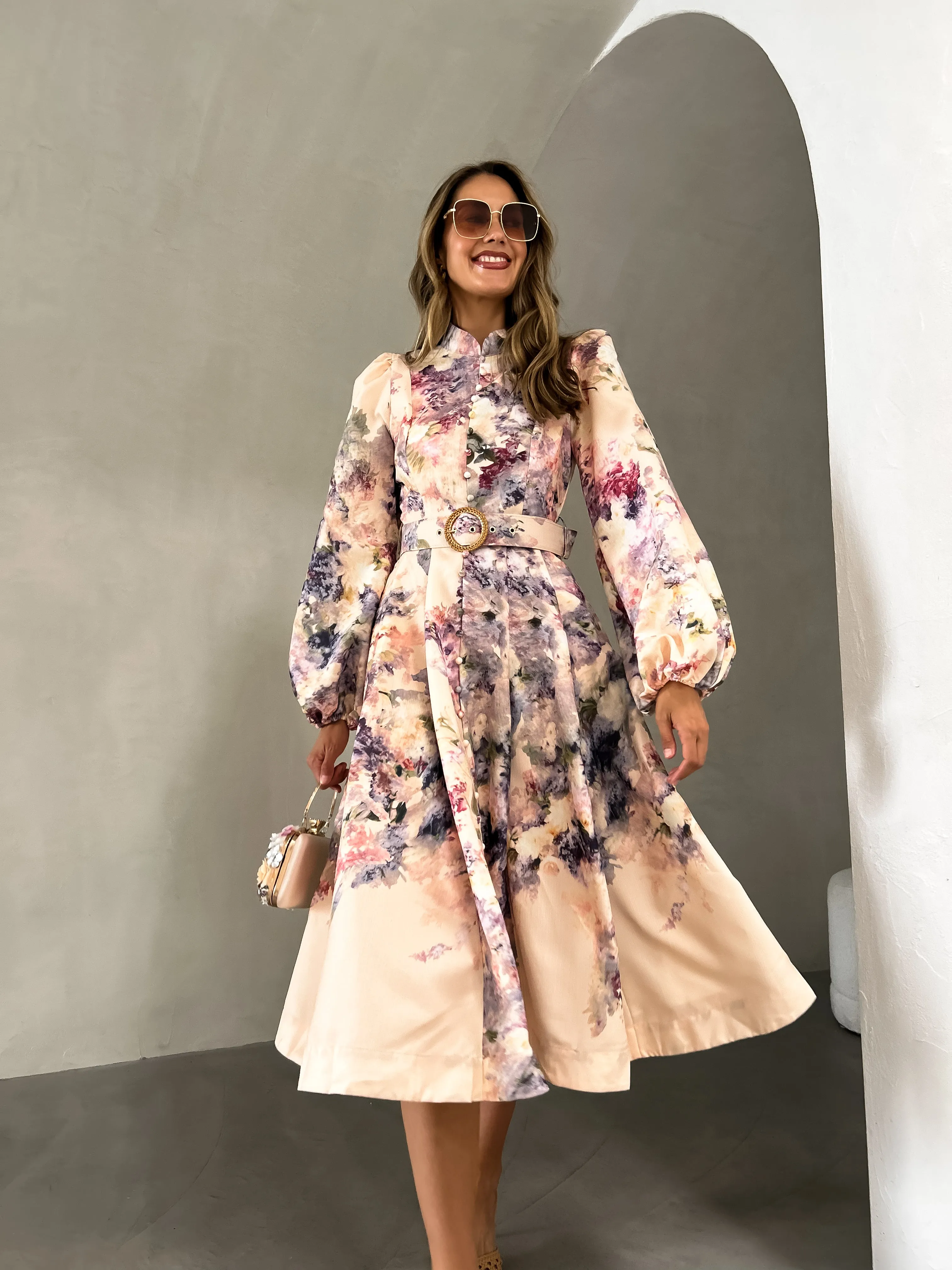 SERAFINA Pocketed Midi Dress