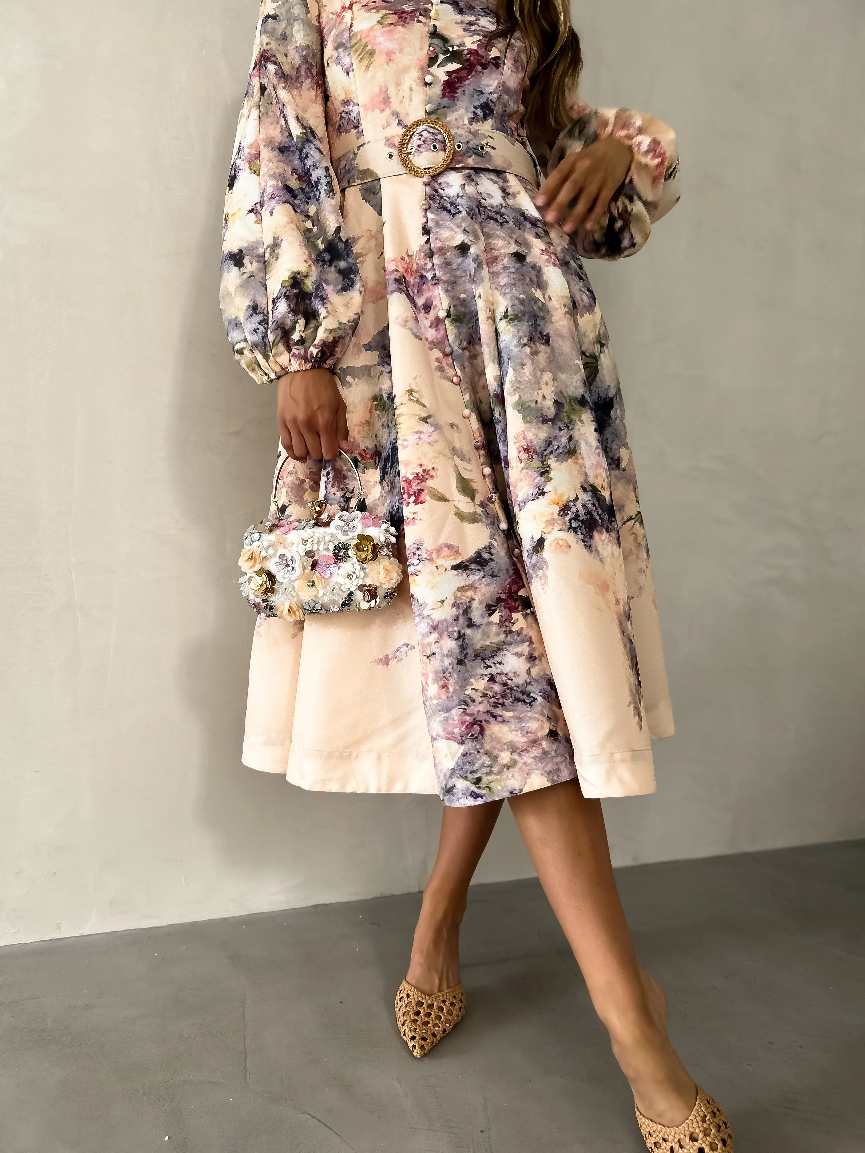 SERAFINA Pocketed Midi Dress