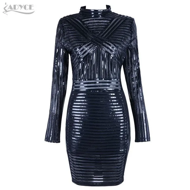 Sexy Black PU Leather Patchwork Turtleneck Dress