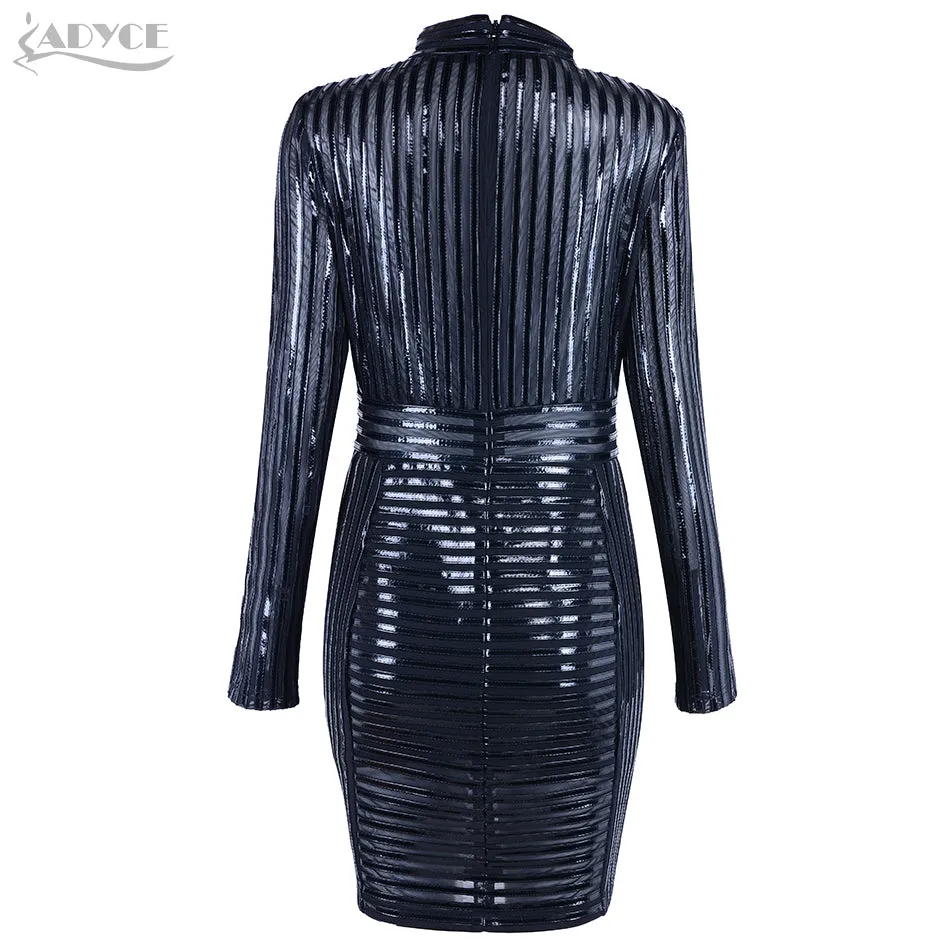 Sexy Black PU Leather Patchwork Turtleneck Dress