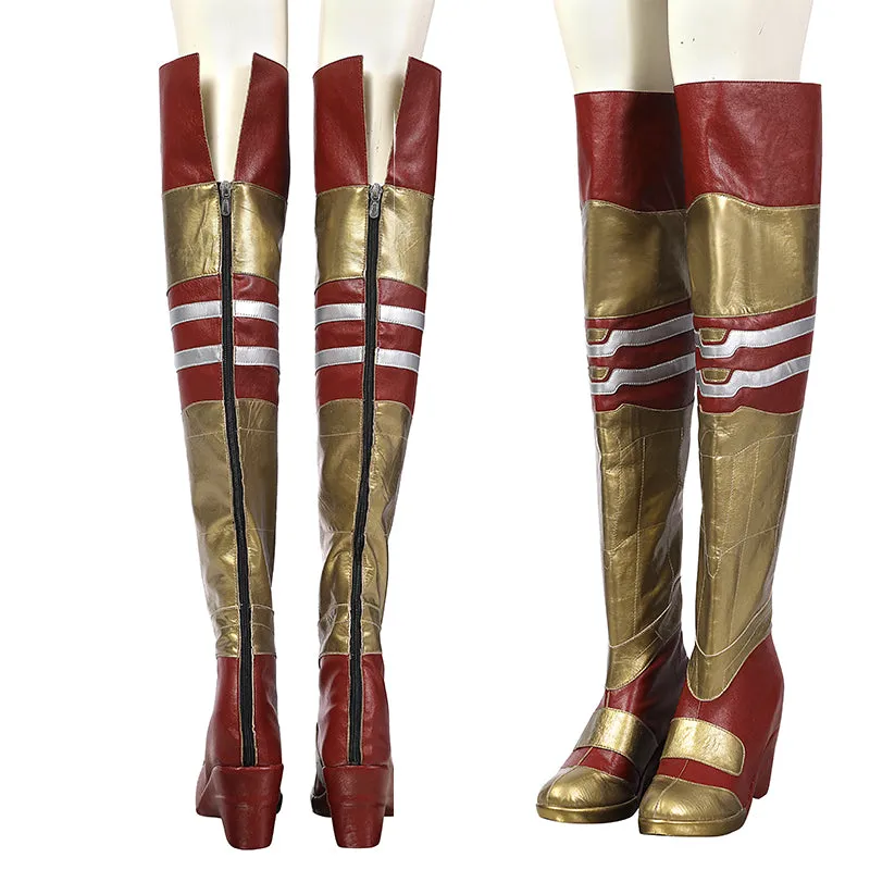 Shazam! Fury Of The Gods Mary Marvel Cosplay Lady Shazam Costume Supergirl Jumpsuit With Boots