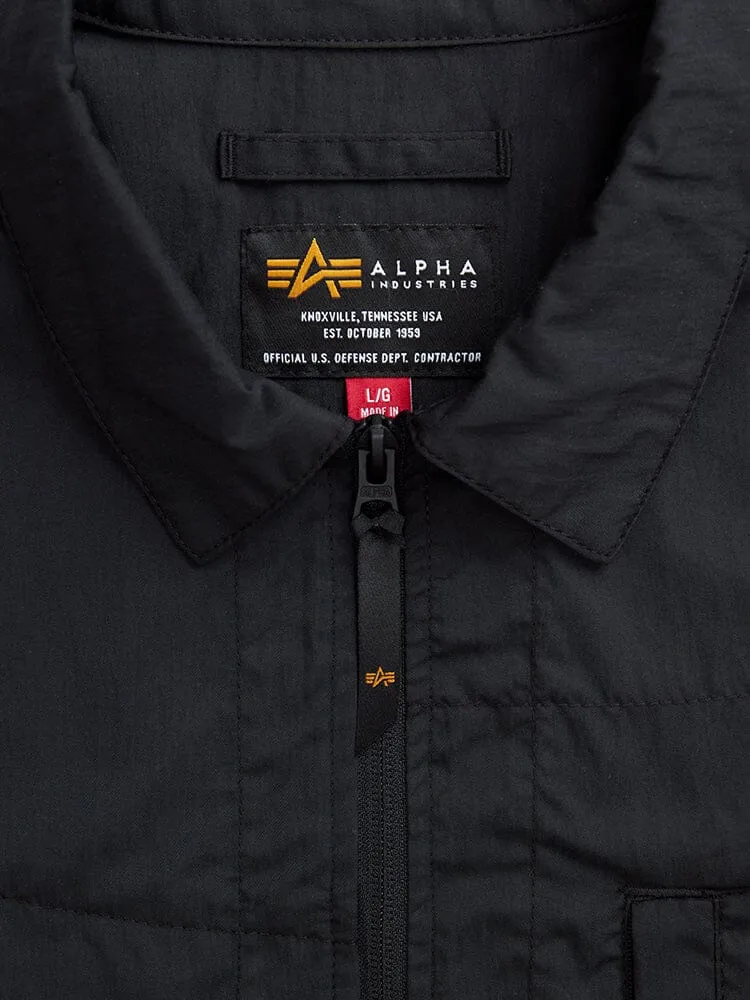 SHORT SLEEVE MULTI POCKET ZIPPERED SHIRT JACKET