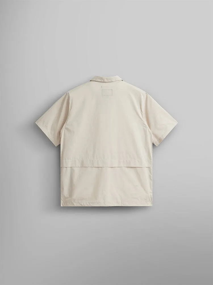 SHORT SLEEVE MULTI POCKET ZIPPERED SHIRT JACKET