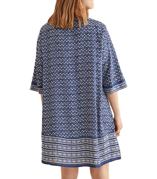 Short Zigzag Camisole Dress Blue