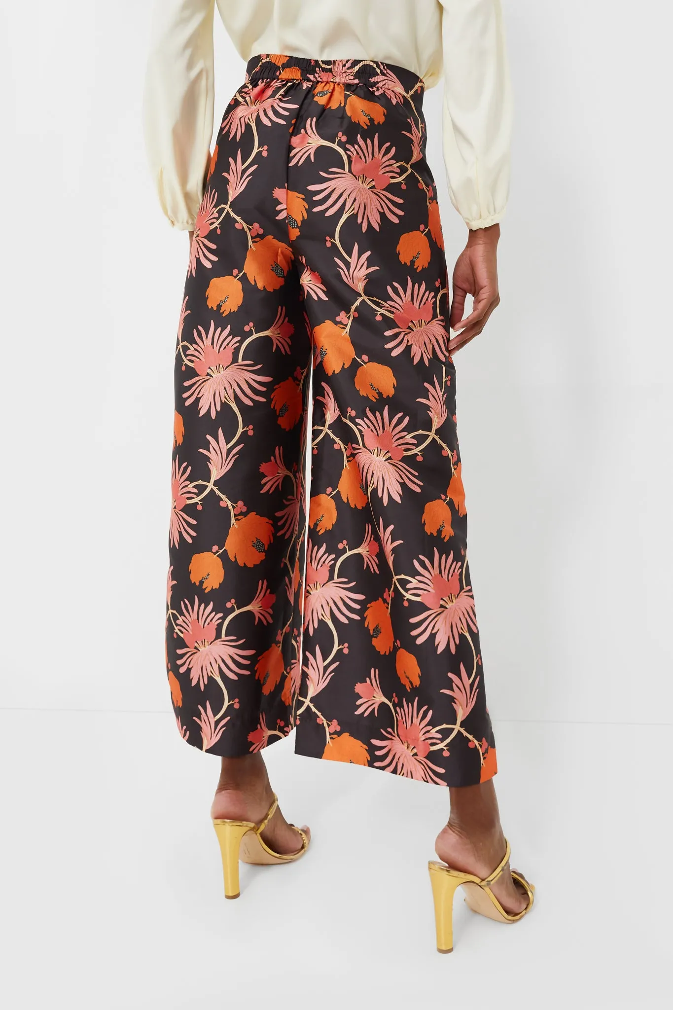 Silk Fantasia Print Palazzo Pants