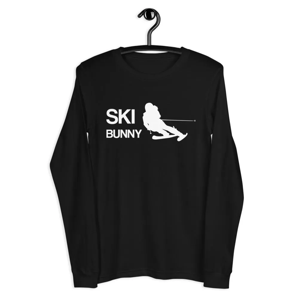 Ski Bunny Long Sleeve Tshirt, Apres Ski Funny Snow Mountain Skiing Skiers Winter Sport Snow Resort Style Tee