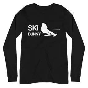 Ski Bunny Long Sleeve Tshirt, Apres Ski Funny Snow Mountain Skiing Skiers Winter Sport Snow Resort Style Tee