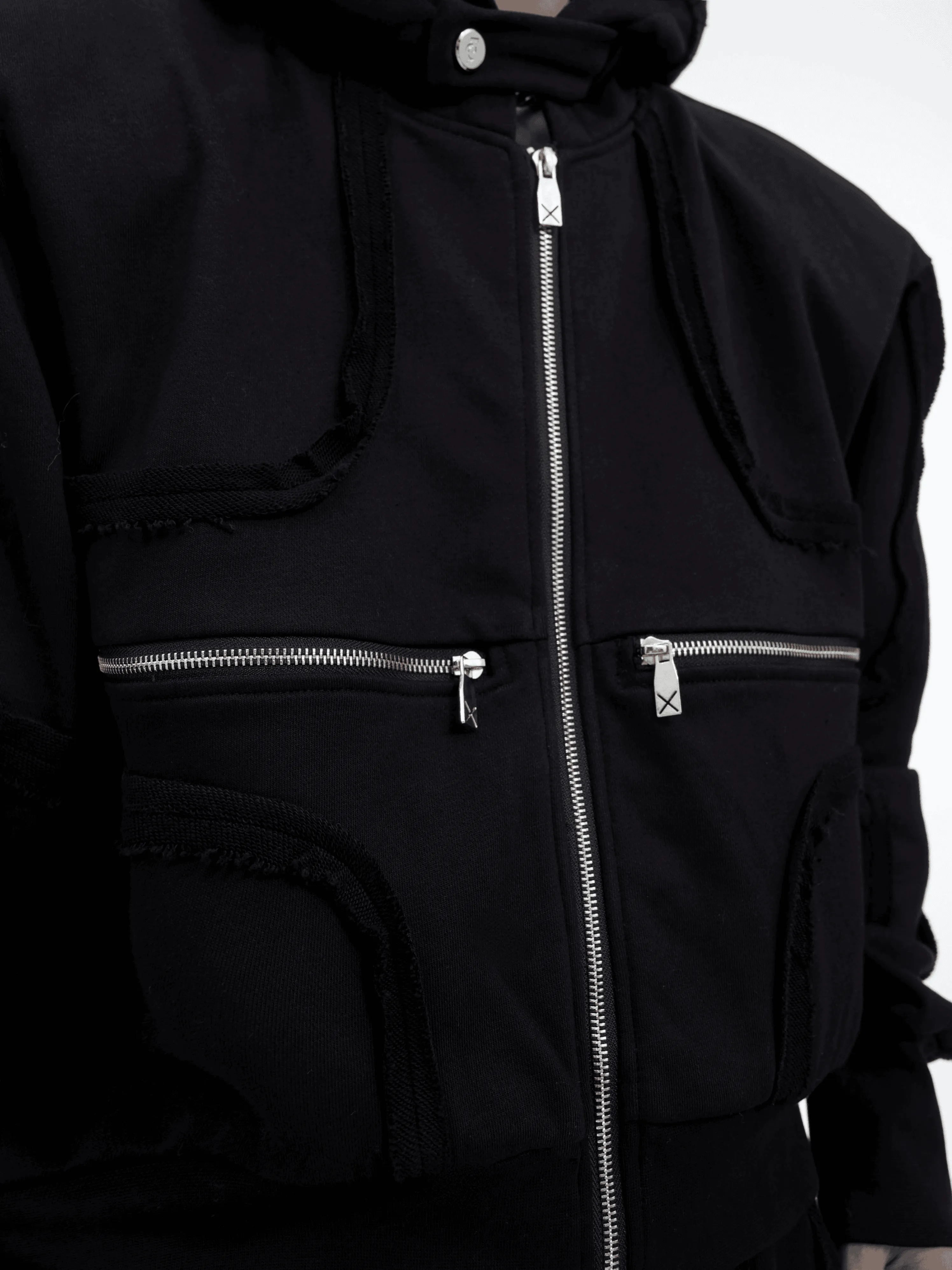 Sporty Short Shoulder Pads Hooded Jacket & Wide-leg Cargo Pants Setup WN4005
