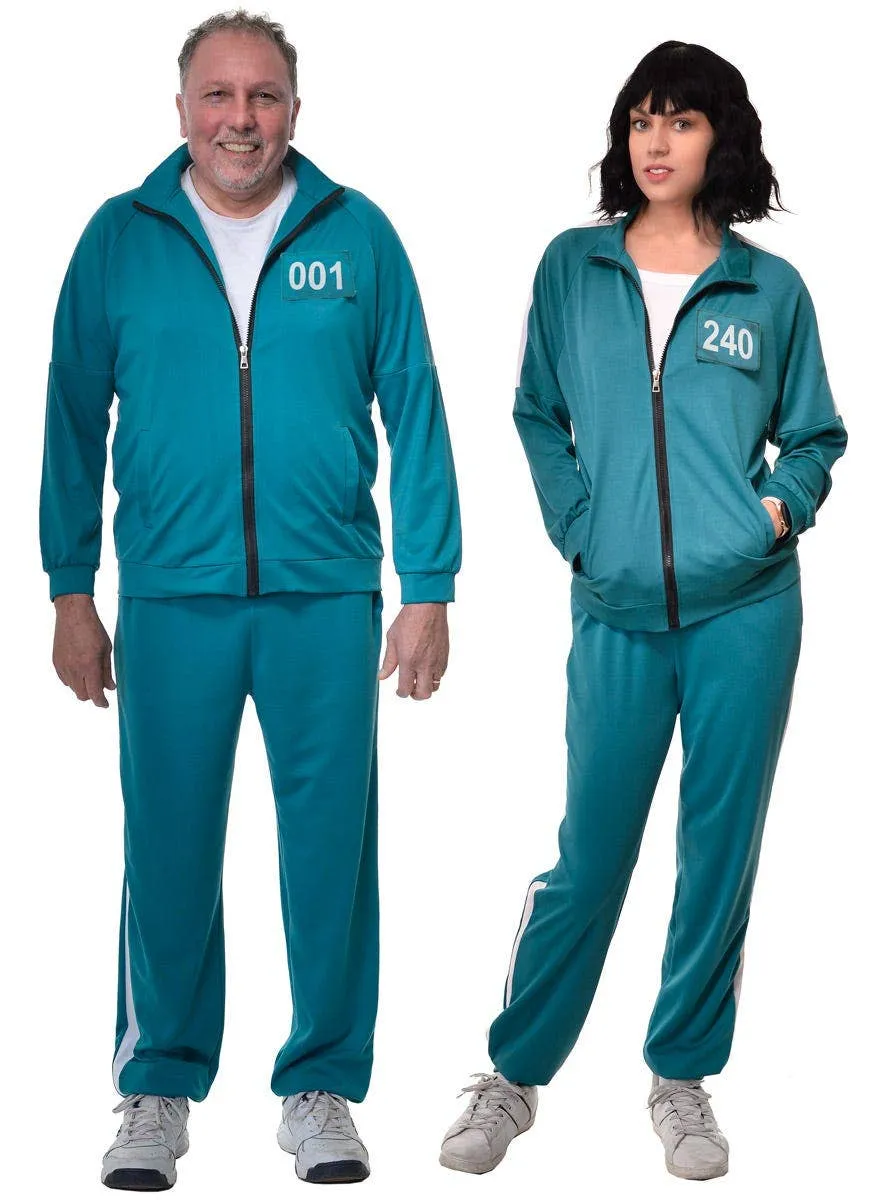 Squid Play 001 or 240 Adults Plus Size Player Tracksuit Costume