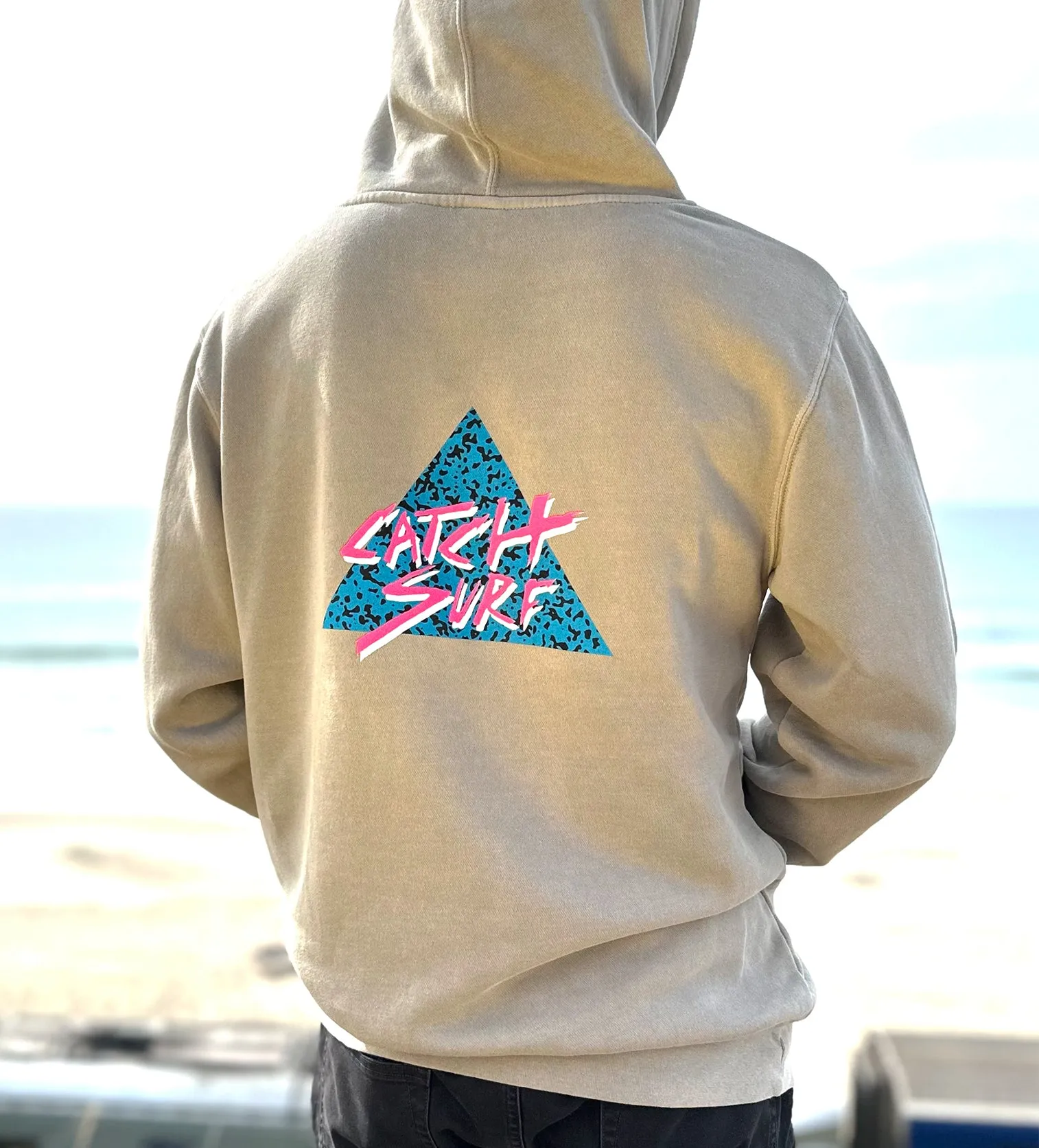 Static Slash Fleece Pullover Hoodie - Cement