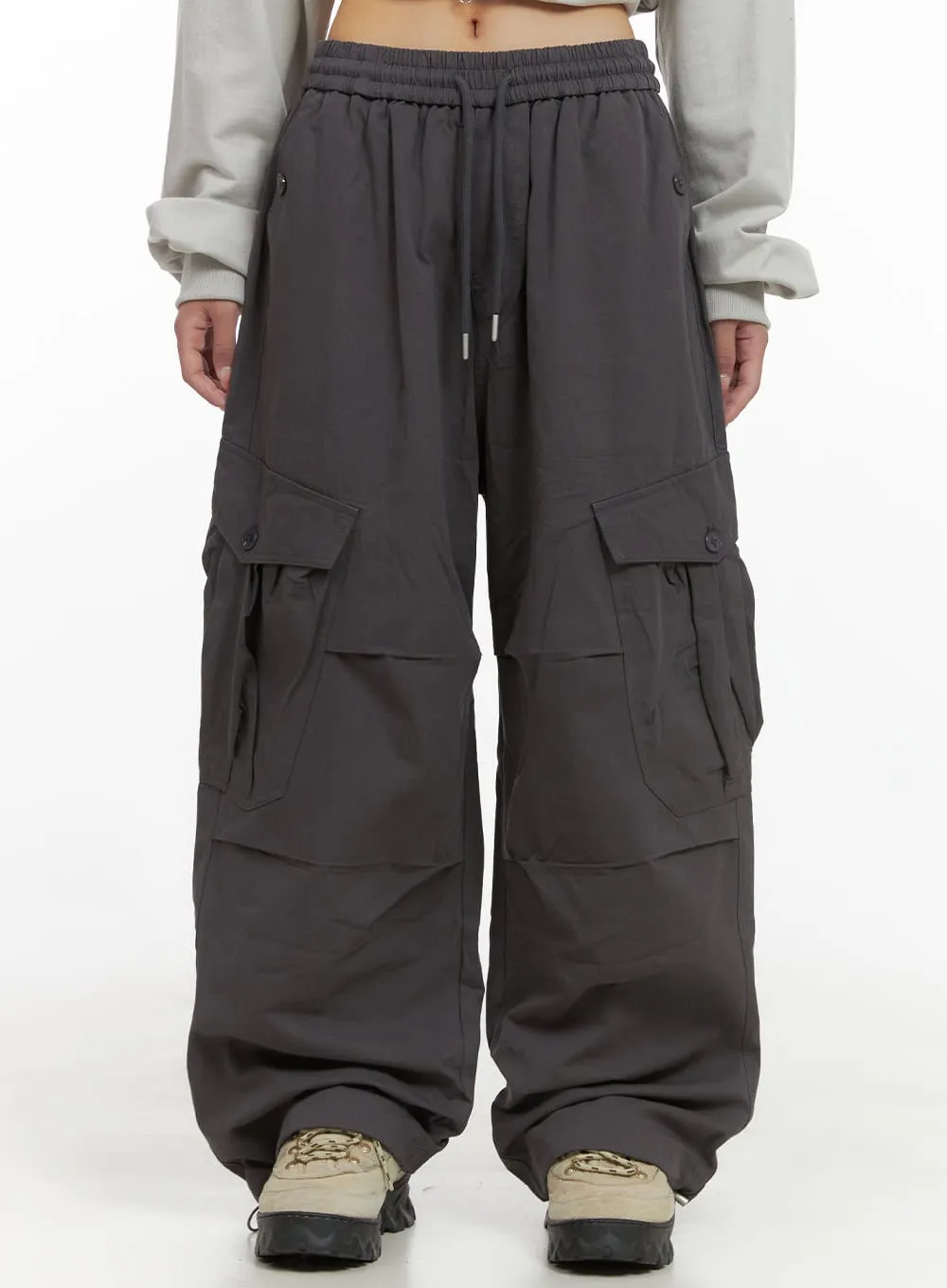 String Banded Baggy Cargo Pants CS403