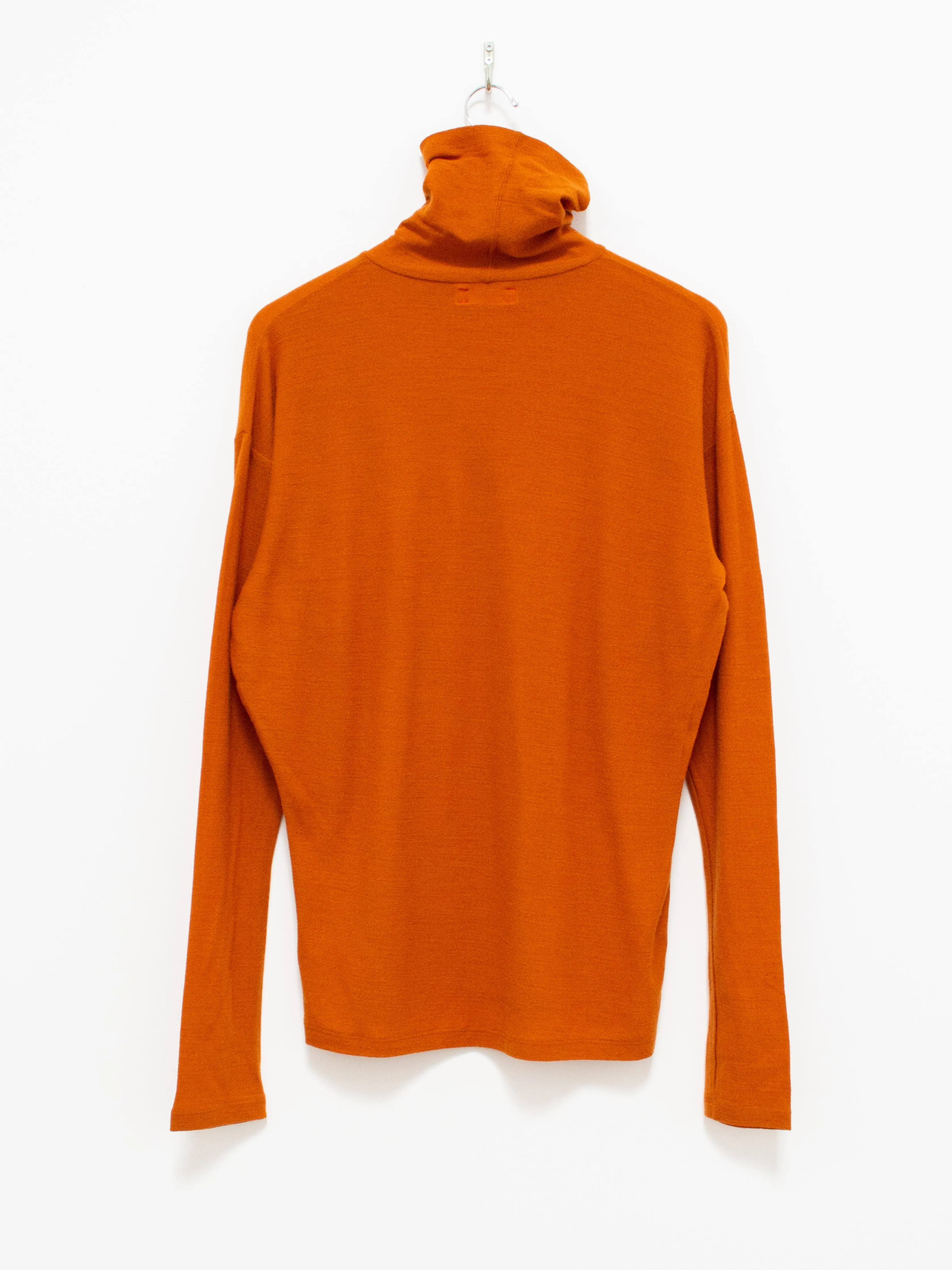 Superfine Merino Crepe Jersey Turtleneck Tee - Dark Orange
