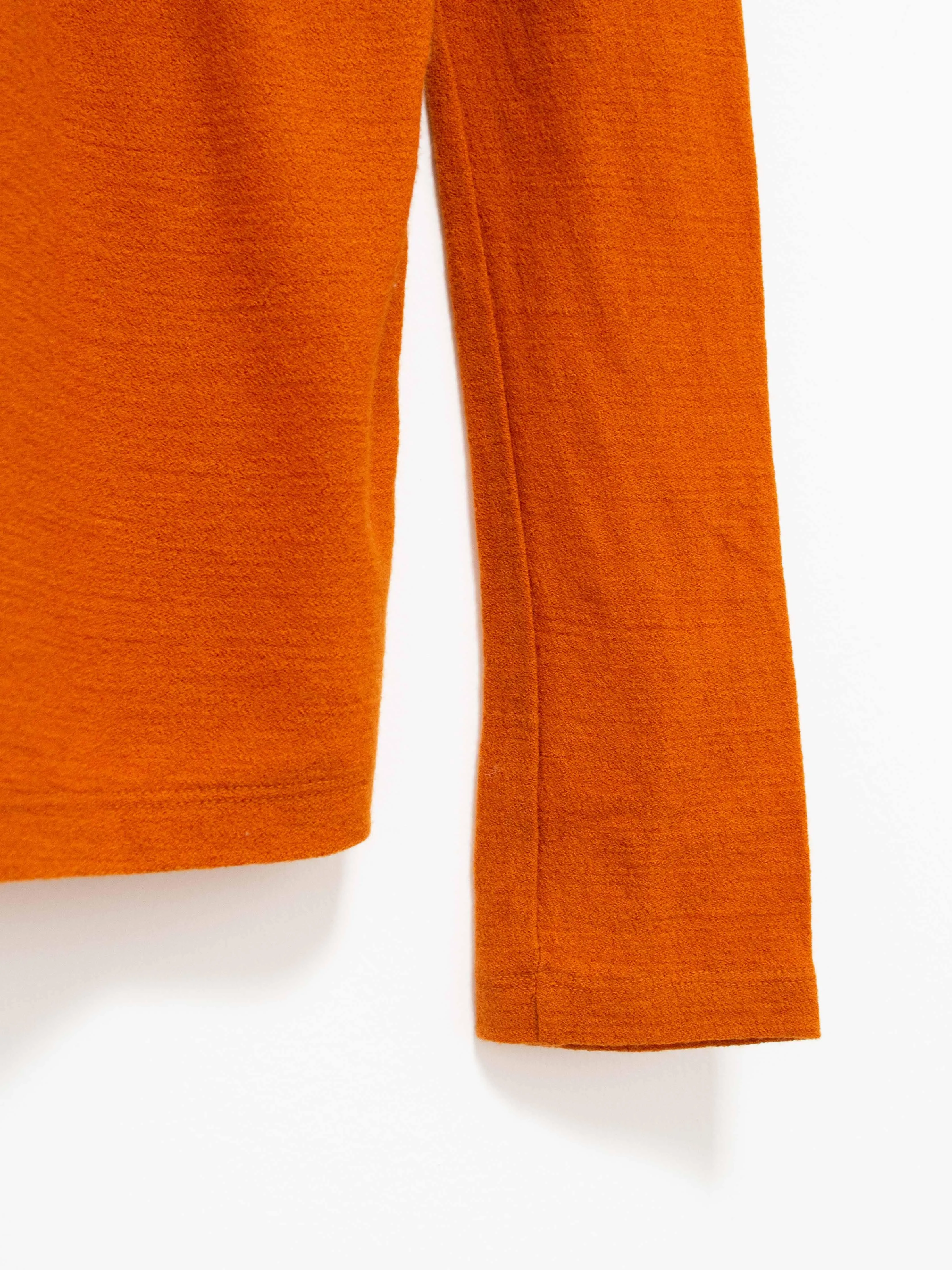 Superfine Merino Crepe Jersey Turtleneck Tee - Dark Orange