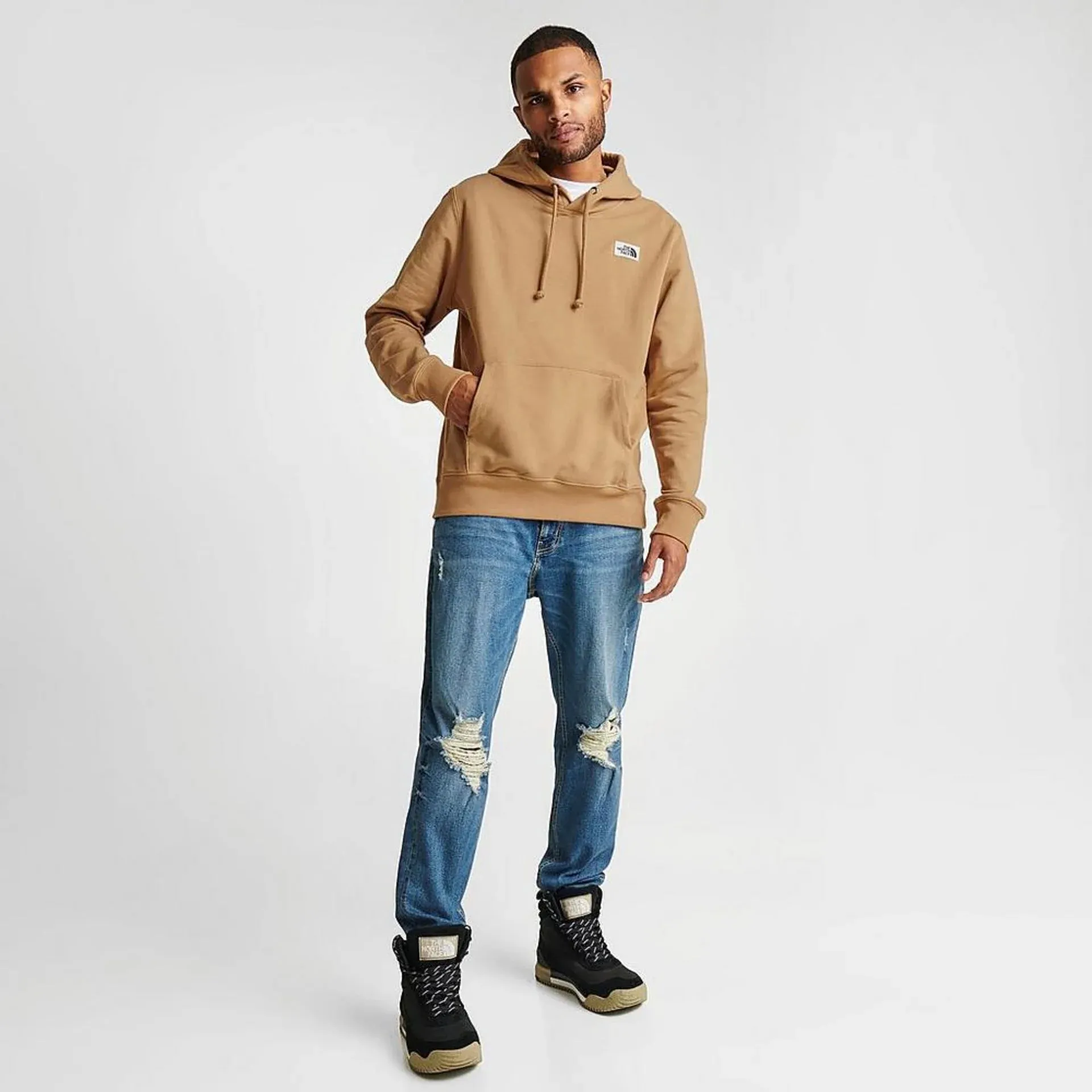 The North Face Mens Heritage Patch Hoodie Almond Butter