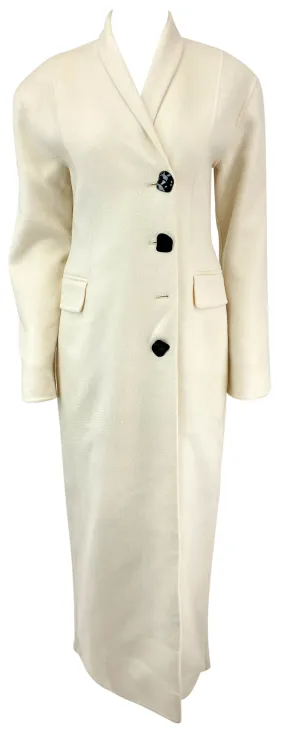 Tove Karen Long Wool Coat in Cream