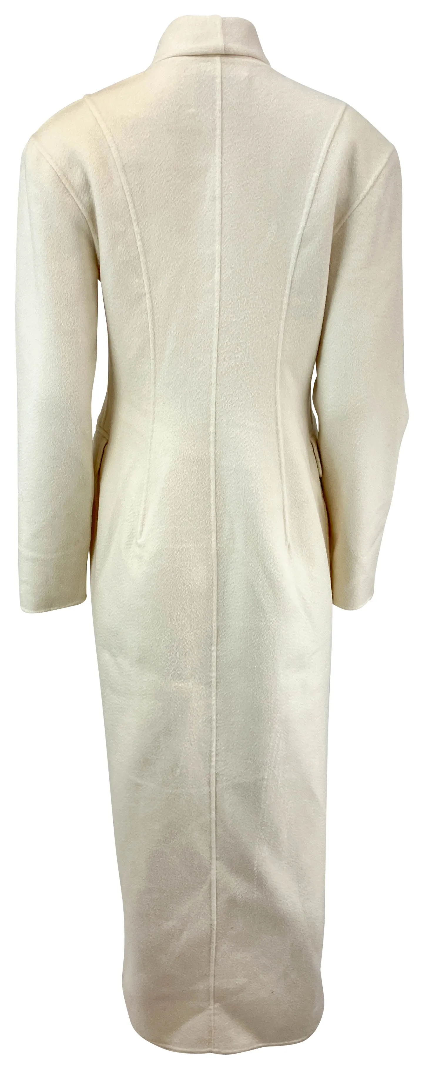 Tove Karen Long Wool Coat in Cream